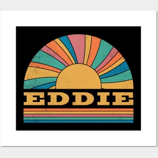 Graphic Eddie Proud Name Distressed Birthday Retro Style Posters and Art